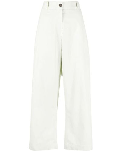 Studio Nicholson Pantalones anchos de talle alto - Blanco