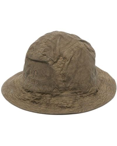 C.P. Company Logo-embroidered Bucket Hat - Natural