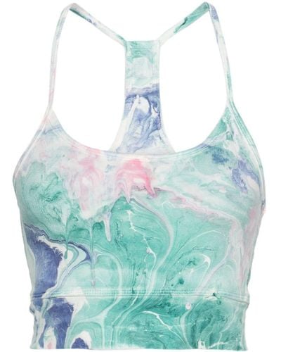 Electric and Rose Mia Marbled-pattern Sports Bra - Blue
