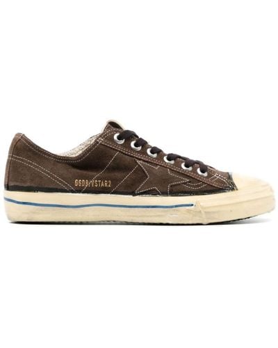Golden Goose V-star 2 Leather Lace-up Trainers - Brown