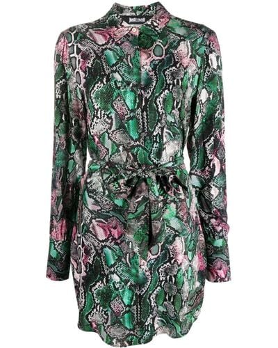Just Cavalli Mini-jurk Met Slangenhuidprint - Groen