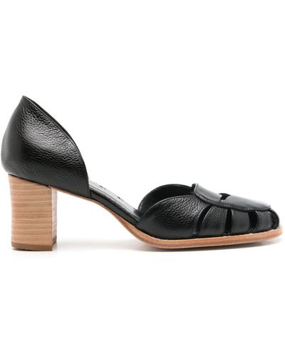 Sarah Chofakian Yosemite 55mm Cut-out Leather Court Shoes - Black