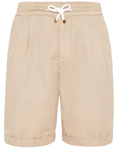 Brunello Cucinelli Bermudas mit Kordelzug - Natur