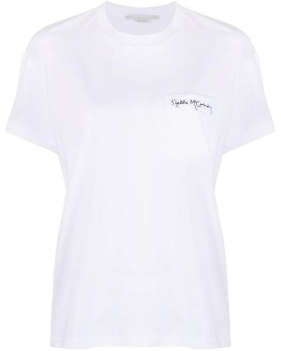 Stella McCartney Camiseta con logo estampado - Blanco