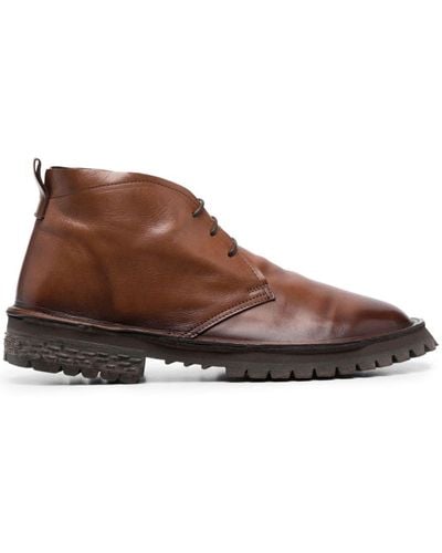 Moma Polacco Lace-up Leather Boots - Brown