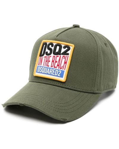 DSquared² Logo-patch Cotton Baseball Cap - Green