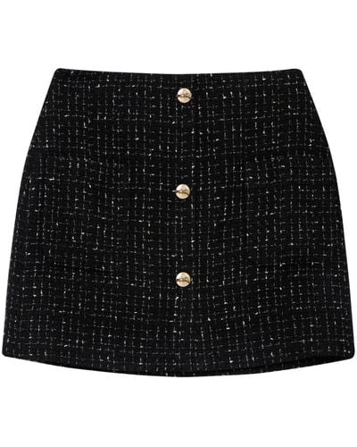 Anine Bing Mateo Tweed Miniskirt - Black