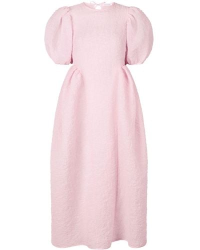 Cecilie Bahnsen Ulani Bow-detail Matelassé Dress - Pink