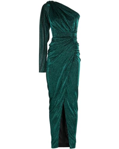 Rhea Costa One-shoulder Ankle-length Dress - Green