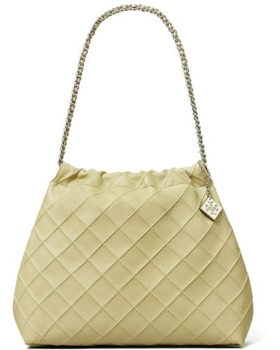 Tory Burch Fleming Soft Leather Tote Bag - Natural