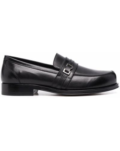 Sergio Rossi Buckle-detail Leather Loafers - Black