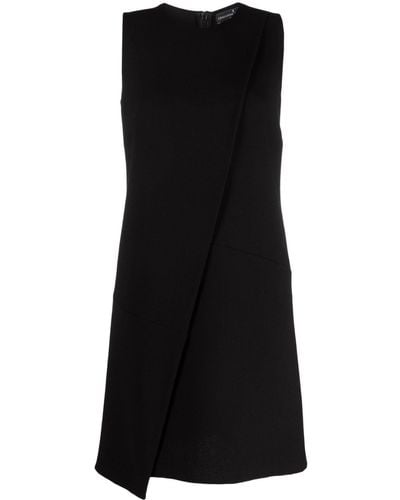 Ermanno Scervino Asymmetric Wool Minidress - Black