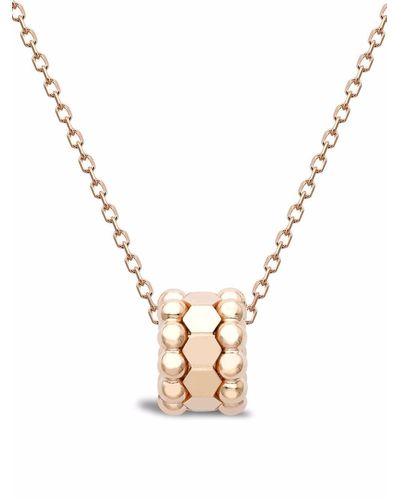 Pragnell 18kt Yellow Gold Bohemia Three Row Hexagonal Polished Pendant Necklace - Pink
