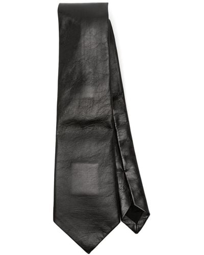 Bottega Veneta Kale Leather Necktie - Men's - Viscose/lamb Skin - Gray