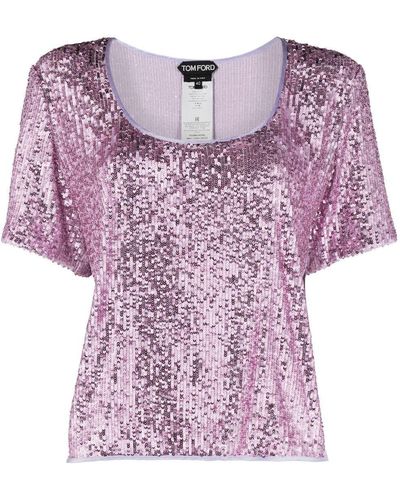 Tom Ford Top con paillettes - Rosa