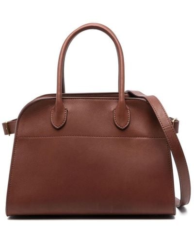 The Row Margaux Leather Tote Bag - Brown