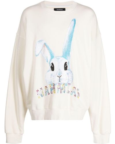 NAHMIAS Bunny-print Cotton Sweatshirt - White