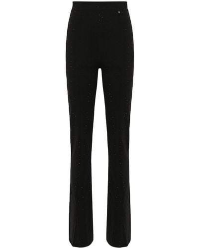 Nissa Rhinestone-embellished Slim-fit Trousers - Black