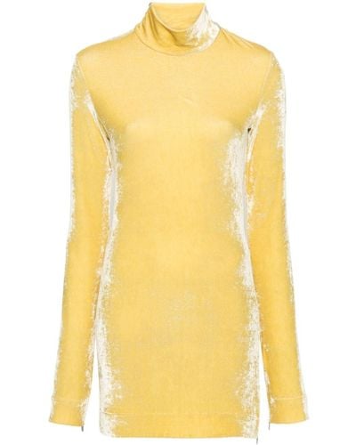 Jil Sander Long-sleeve Velvet Blouse - Yellow