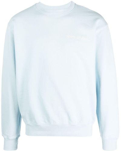 Sporty & Rich Logo-embroidered Cotton Sweatshirt - Blue