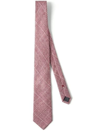 Brunello Cucinelli Prince Of Wales Patterned Tie - Purple