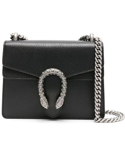 Gucci Mini Dionysus Leather Shoulder Bag - Black
