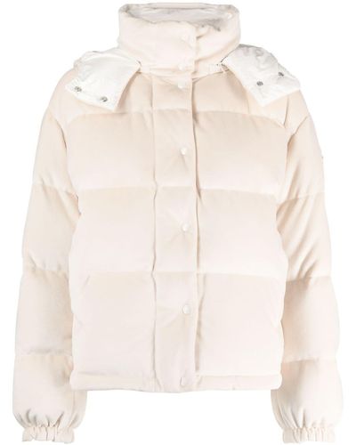 Moncler Daos Chenille Puffer Jacket - Natural