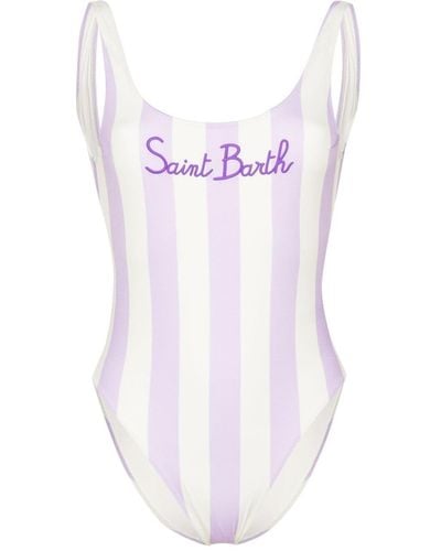 Mc2 Saint Barth Lora Striped Swimsuit - White