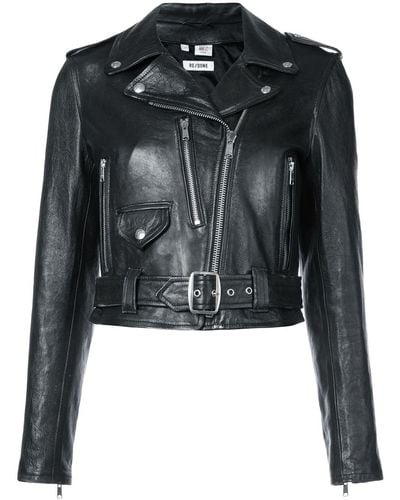 RE/DONE Cropped biker jacket - Nero
