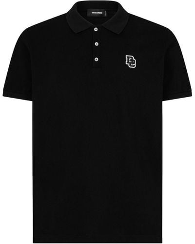 DSquared² Logo Cotton Polo Shirt - Black