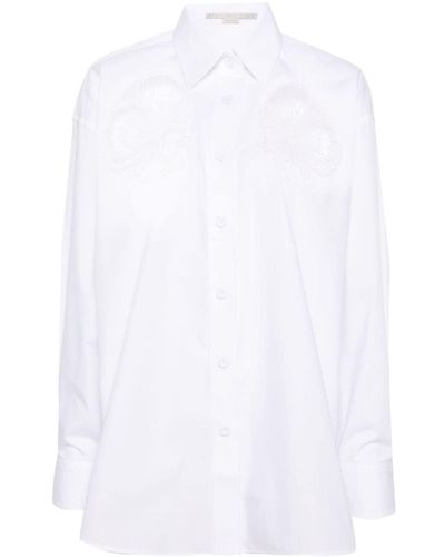 Stella McCartney Chemise en coton à broderie anglaise - Blanc