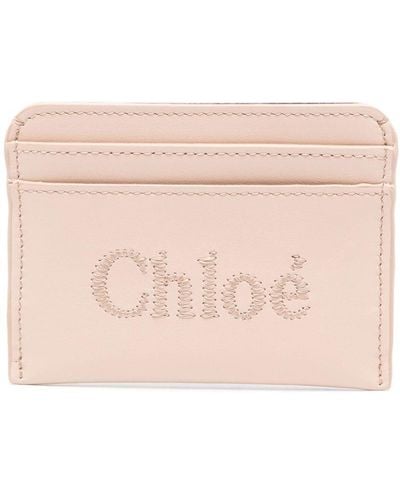 Chloé Kartenetui mit Logo - Pink