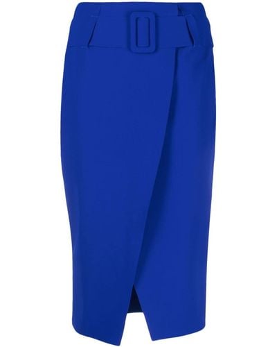 La Petite Robe Di Chiara Boni Belted-waist Pencil Skirt - Blue