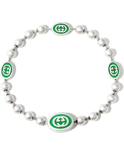 Gucci Interlocking G Boule Chain Bracelet - White
