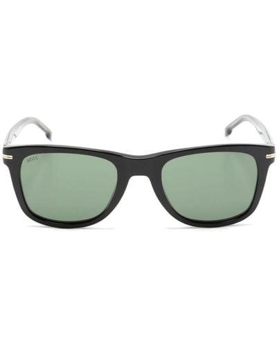 BOSS Sonnenbrille mit eckigem Gestell - Grün