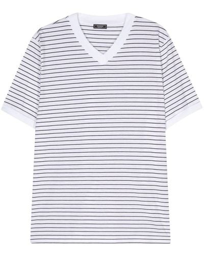 Peserico V-neck Striped T-shirt - White