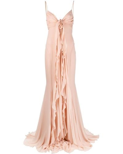 Blumarine フローラル シルクイブニングドレス - ピンク