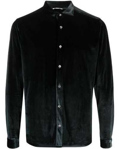 Tintoria Mattei 954 Long-sleeve Velvet Shirt - Black