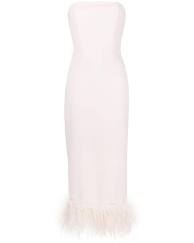 16Arlington Minelli フェザートリム ドレス - ホワイト