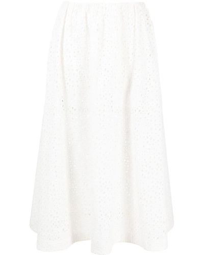 Totême Broderie-anglaise Midi Skirt - White
