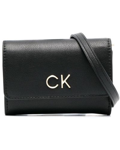 Calvin Klein Crossbodytas Met Logoplakkaat - Zwart