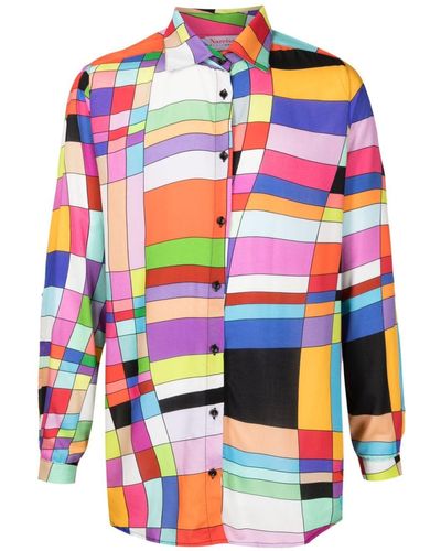 Amir Slama Geometric-print Long-sleeve Shirt - Multicolor