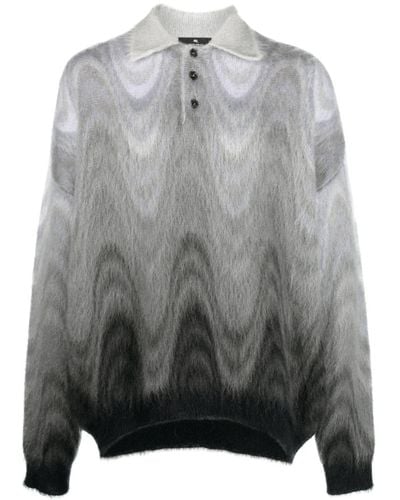 Etro Abstract-print Brushed-effect Sweater - Gray