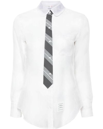 Thom Browne Hemd aus Organza-Seide - Weiß