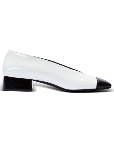 Balmain Eden Patent Leather Court Shoes - White