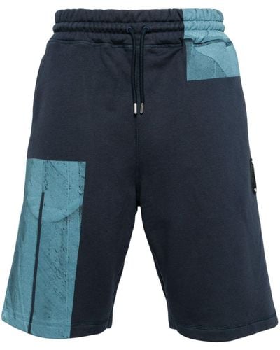 A_COLD_WALL* Strand Colour-block Cotton Track Shorts - Blue