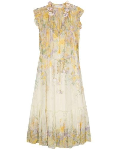 Zimmermann Harmony Kleid mit Blumenapplikation - Gelb
