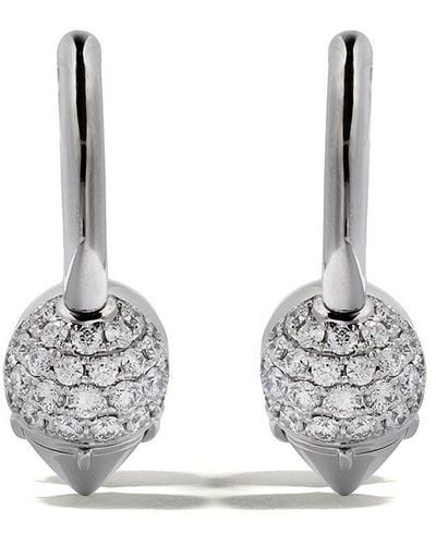 Tasaki 18kt White Gold Collection Line Refined Rebellion Novel Diamond Earrings - Metallic