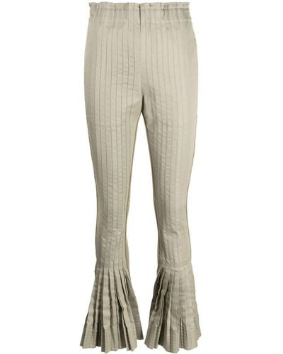 Sacai Pleated Flared Trousers - Natural