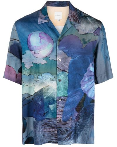 Paul Smith Hemd mit grafischem Print - Blau